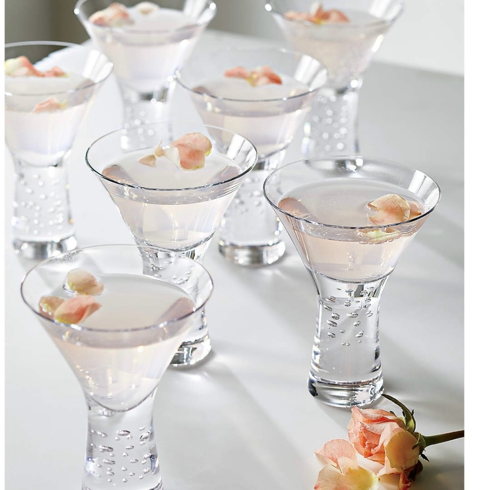 Two Crate & Barrel Verve Martini Glasses 7 Oz